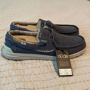 Mens NWT size 13 Hey Dude Welsh Chambray Sea Blue shoes